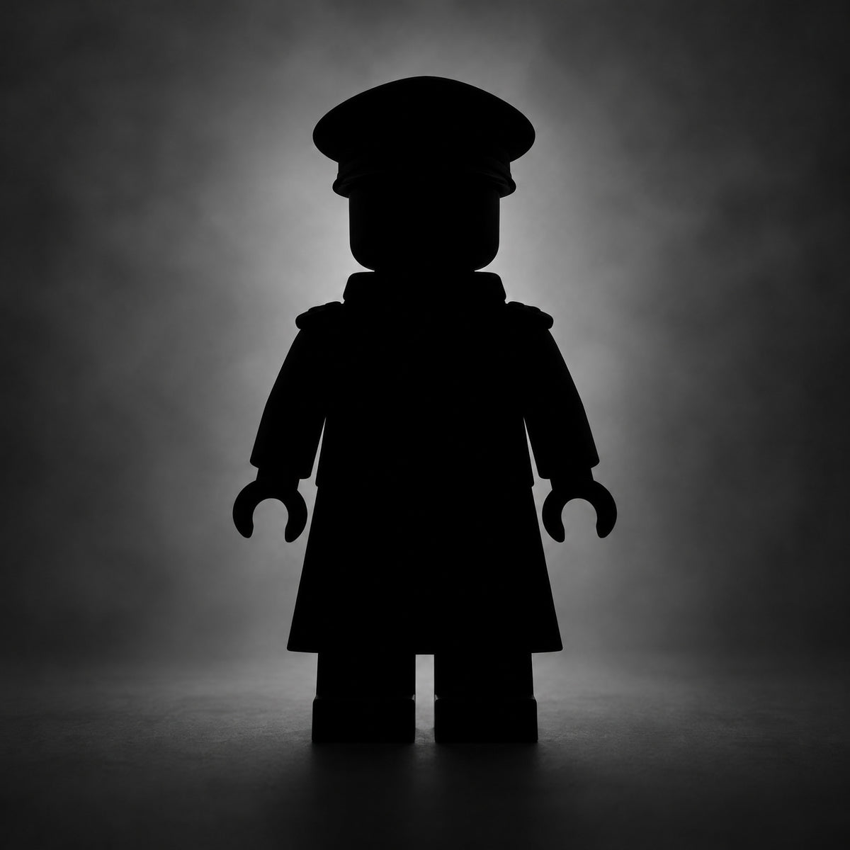 Mystery Soldier: the silhouette of a toy brick German army officer, who comes free with the set