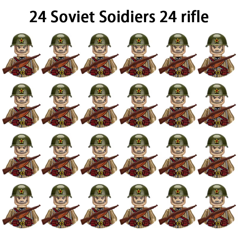 40/Set World War II Military Building Blocks National Army Soldier Character Weapon Assembly Building Block Children'S Toy Gifts