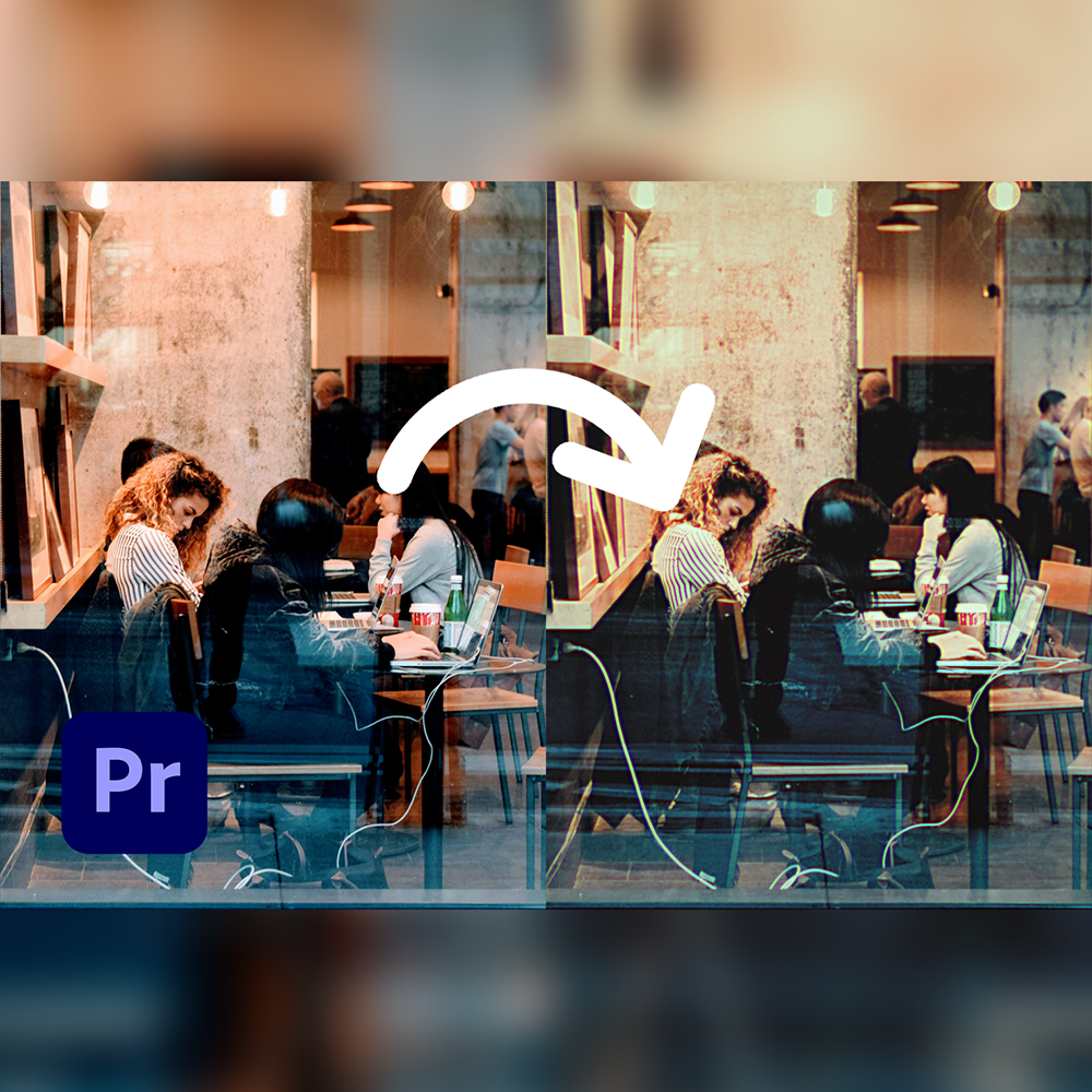Before-and-after photo editing comparison featuring a cozy café scene, highlighting enhanced lighting, clarity, and professional adjustments, ideal for showcasing creative post-production skills.