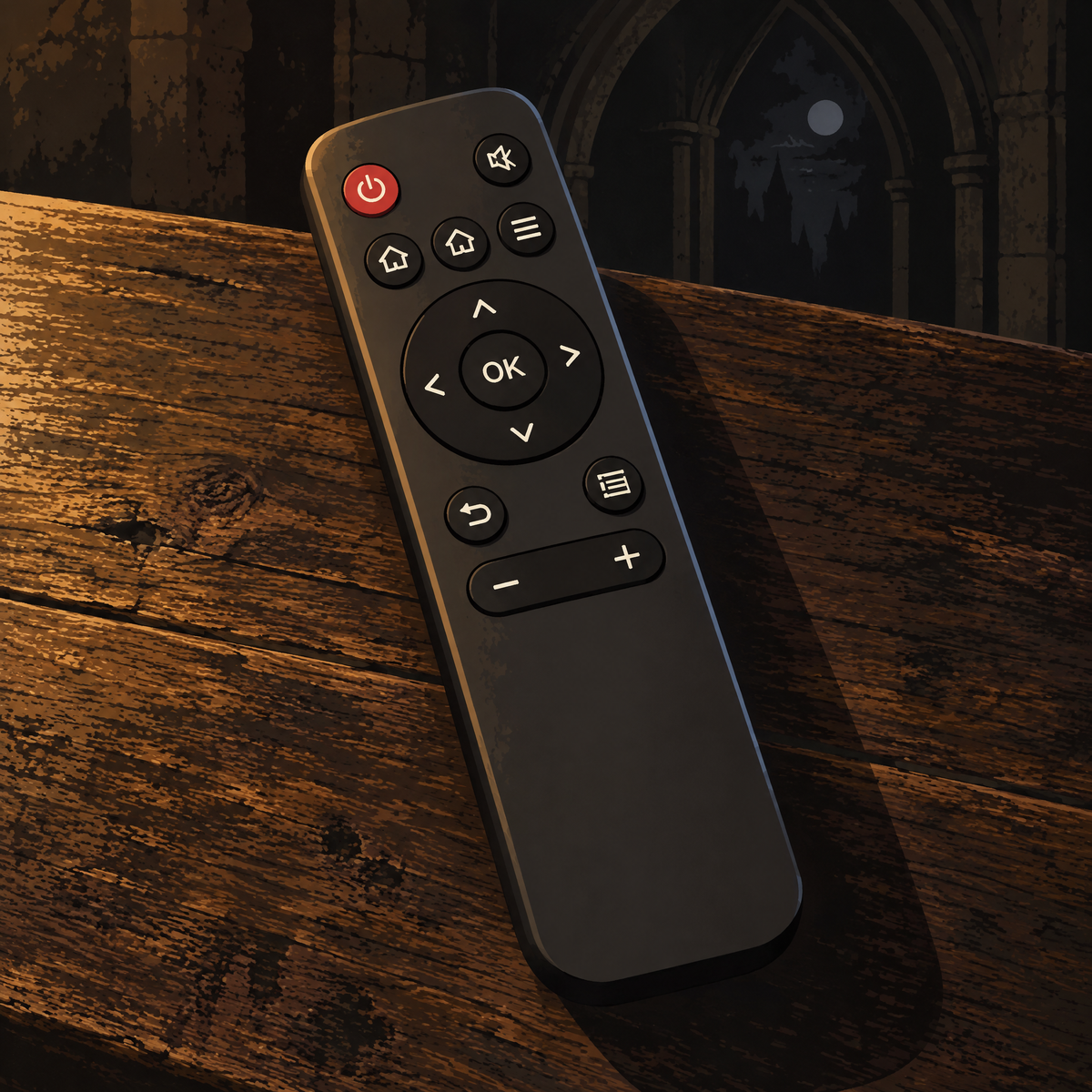 NightNook Page-Turner Remote, the slim black remote that comes with the projector