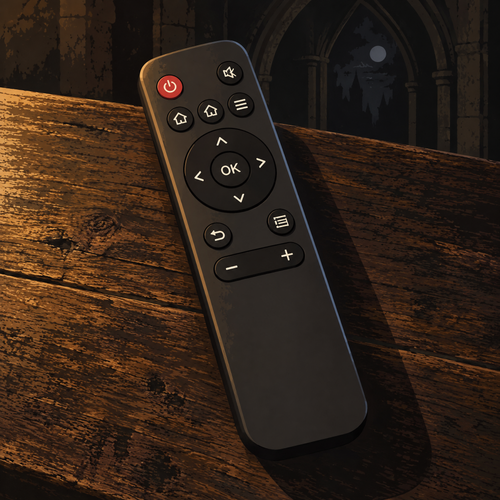 NightNook Page-Turner Remote, the slim black remote that comes with the projector