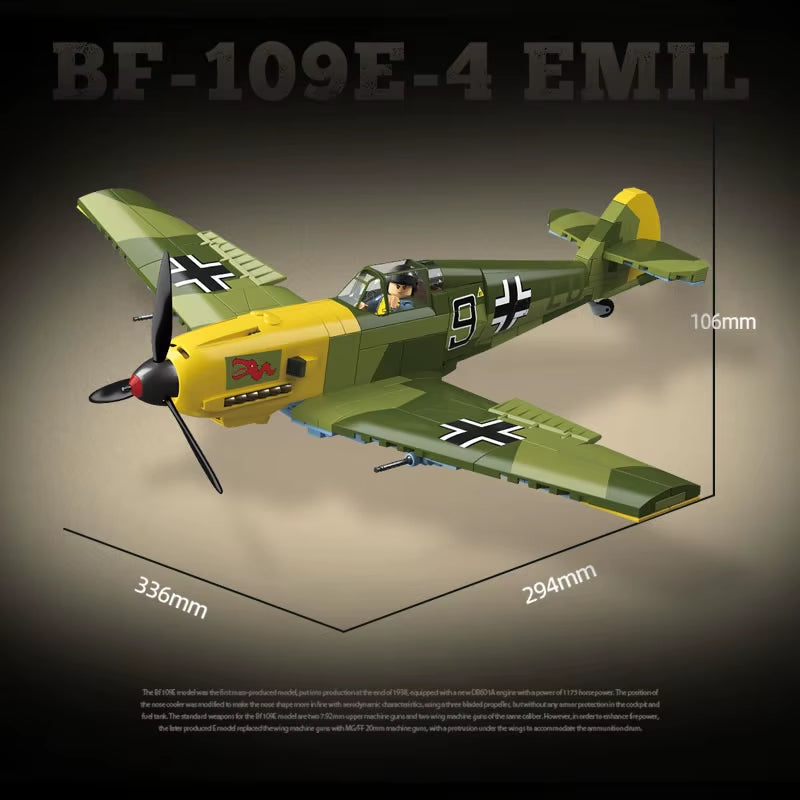 German BF-109E-4 Emil Fighter Bricks