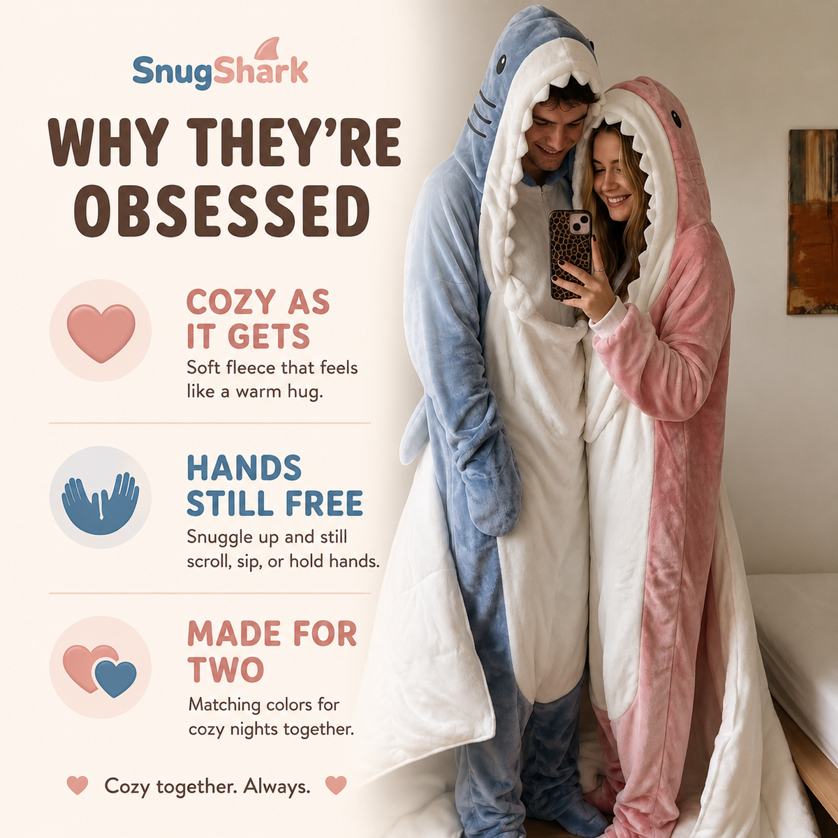 SnugShark™ Wearable Hooded Blanket