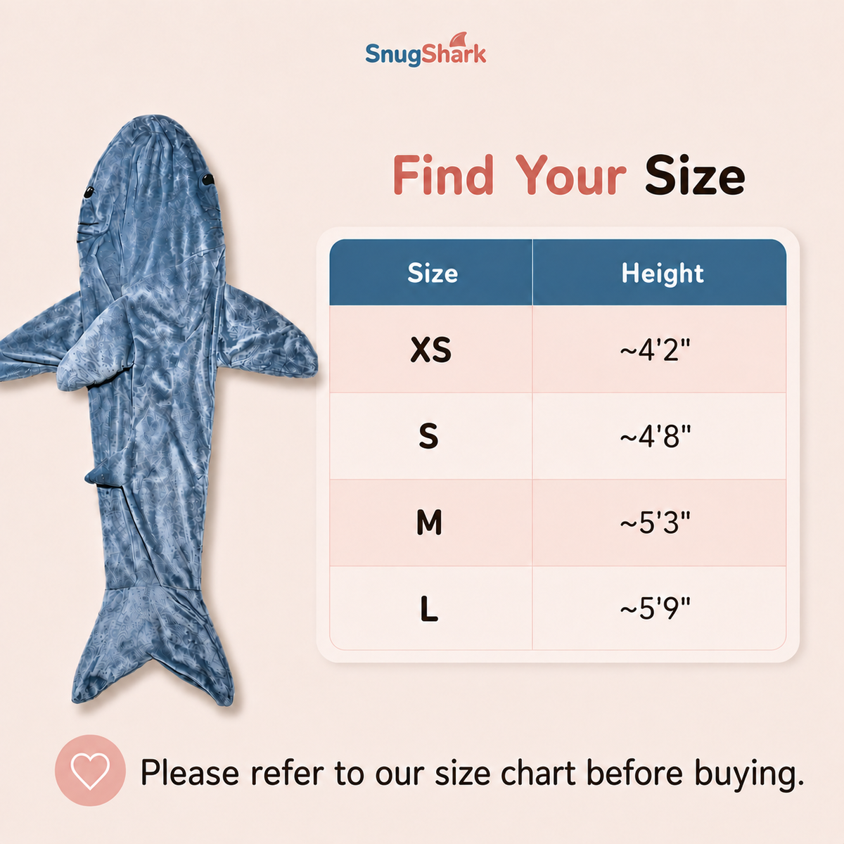 SnugShark™ Wearable Hooded Blanket