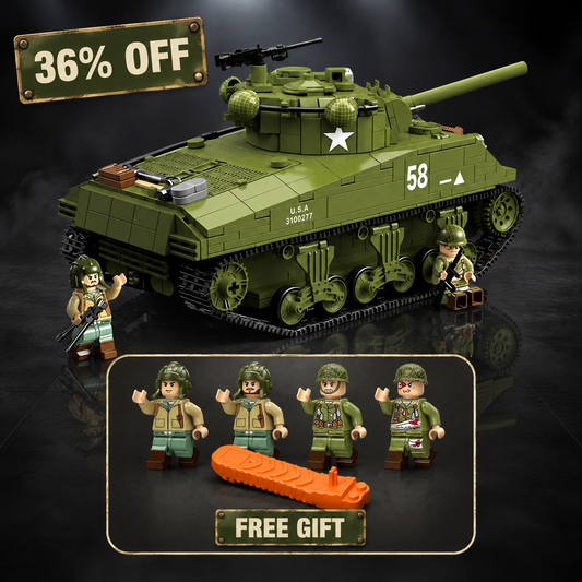 M4A3 Sherman brick set, 36% off, with a free crew and brick separator