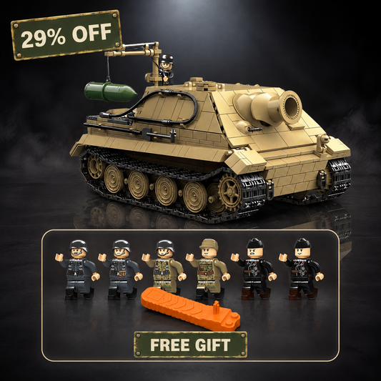 Sturmtiger desert tan brick tank set, 29% off, with a free crew and brick separator