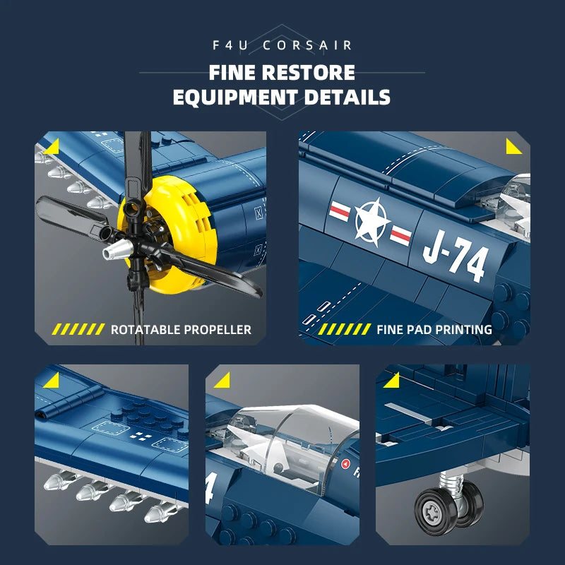 F4U Corsair Fighter Bricks | 767 Pieces