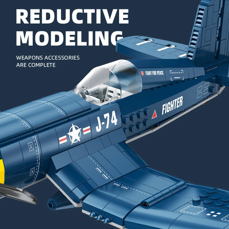 F4U Corsair Fighter Bricks | 767 Pieces