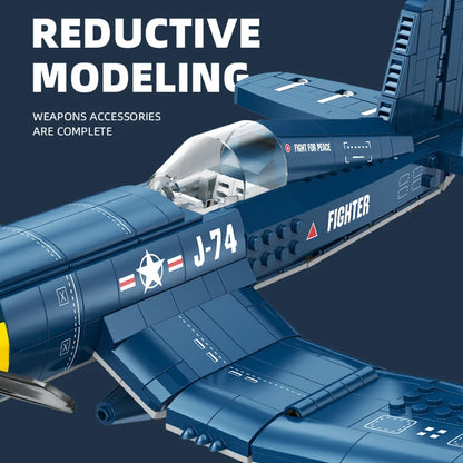 F4U Corsair Fighter Bricks | 767 Pieces
