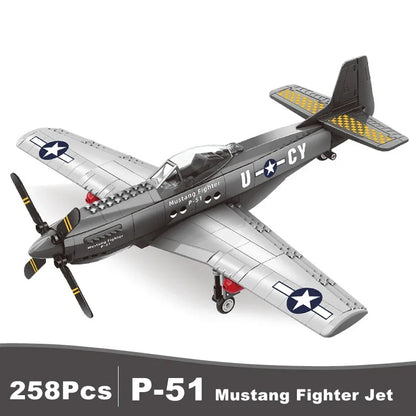 P51 Mustang Fighter Bricks | 258 Pieces