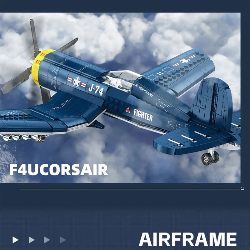 F4U Corsair Fighter Bricks | 767 Pieces
