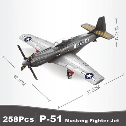 P51 Mustang Fighter Bricks | 258 Pieces