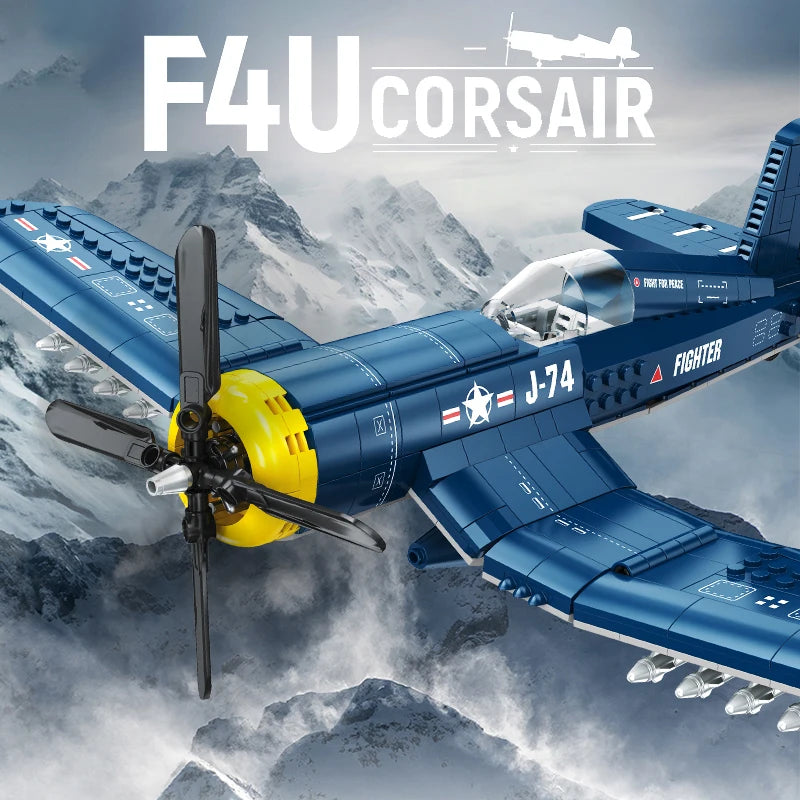 F4U Corsair Fighter Bricks | 767 Pieces