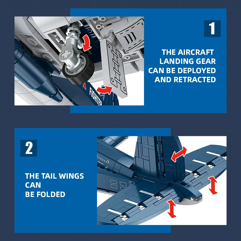 F4U Corsair Fighter Bricks | 767 Pieces