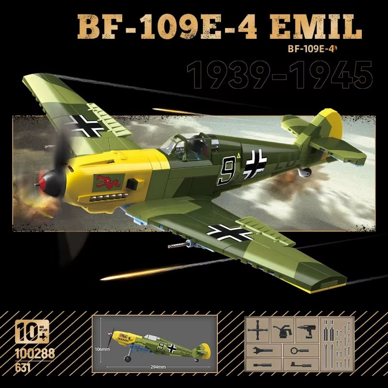 German BF-109E-4 Emil Fighter Bricks