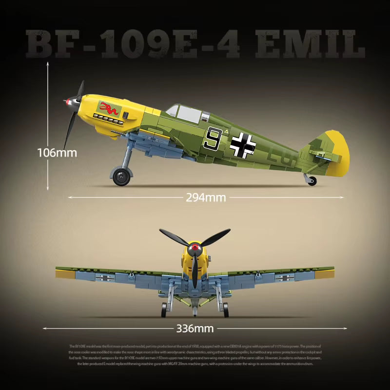 German BF-109E-4 Emil Fighter Bricks