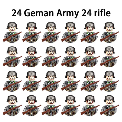 40/Set World War II Military Building Blocks National Army Soldier Character Weapon Assembly Building Block Children'S Toy Gifts