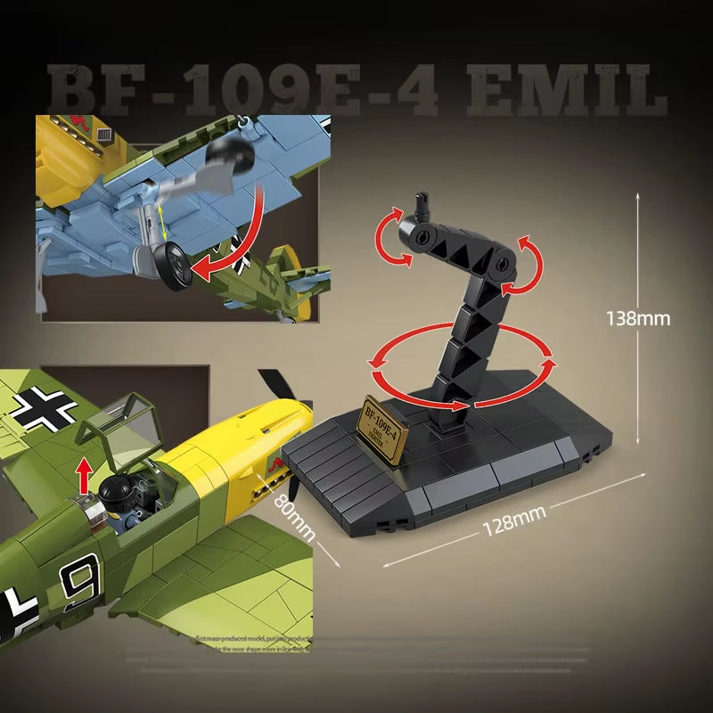 German BF-109E-4 Emil Fighter Bricks
