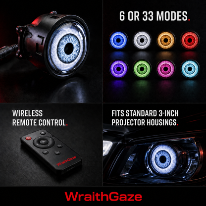 WraithGaze™ Animated Eyes – 3" Universal LED Lights