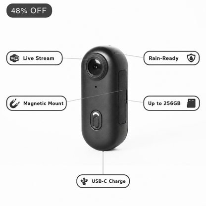 TRACE™ Pro 4K Riding Camera — Hands-Free Magnetic Wear So You Never Miss The Moment