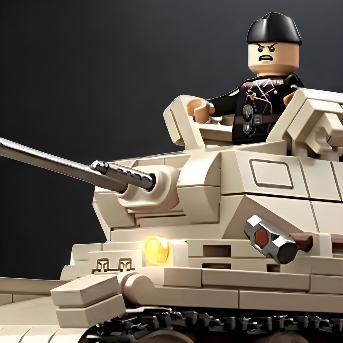 Panzer II brick set, a close-up of the build