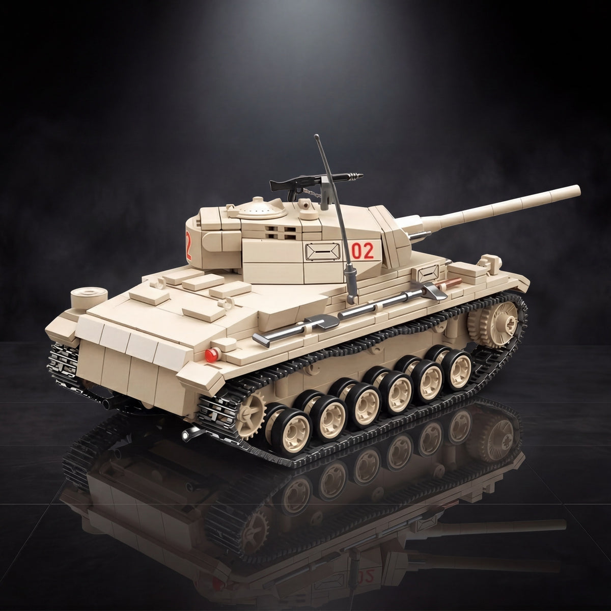 Panzer III brick set, the finished Panzer III on display