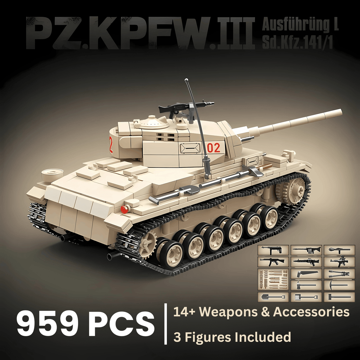 Panzer III brick set, picture 2